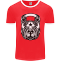 Pitbull Kettlebell Gym Training Top Workout Mens Ringer T-Shirt FotL Red/White