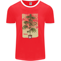 Weed Plant Cannabis Bud Drugs Marijuana Mens Ringer T-Shirt FotL Red/White