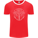 Viking Yggdrasil Tree Norse Mythology Thor Mens Ringer T-Shirt FotL Red/White