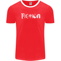 Fiction Funny Atheist Atheism Irreligious Mens Ringer T-Shirt FotL Red/White