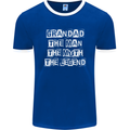 Grandad the Man Myth Legend Funny Mens Ringer T-Shirt FotL Royal Blue/White