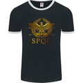 Gym Training Top Weightlifting SPQR Roman Mens Ringer T-Shirt FotL Black/White