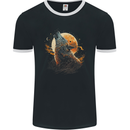 A Howling Wolf in the Moon Light Mens Ringer T-Shirt FotL Black/White