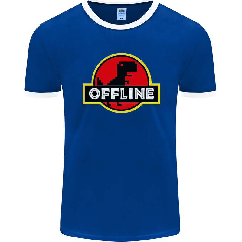 Offline Funny Gamer Gaming Mens Ringer T-Shirt FotL Royal Blue/White