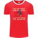 Rock Climbing the Impossible Funny Climber Mens Ringer T-Shirt FotL Red/White
