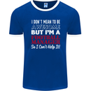 I Don't Mean to Be Football Manager Footy Mens Ringer T-Shirt FotL Royal Blue/White