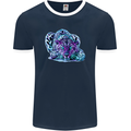 Cololurful Leopard Wild Cat Panther Mens Ringer T-Shirt FotL Navy Blue/White