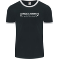 Atheist Airways Funny Atheism Mens Ringer T-Shirt FotL Black/White