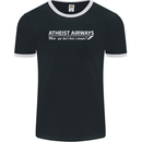 Atheist Airways Funny Atheism Mens Ringer T-Shirt FotL Black/White