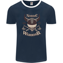 Nordic Warrior Viking Skull Mens Ringer T-Shirt FotL Navy Blue/White