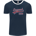 Legend Since 69th Birthday 1954 Mens Ringer T-Shirt FotL Navy Blue/White