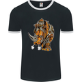 Steampunk Rhino Rhinoceros Mens Ringer T-Shirt FotL Black/White