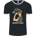 Autistic Mum Unbreakable Autism ASD Mens Ringer T-Shirt FotL Black/White