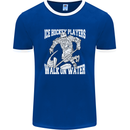Ice Hockey Players Walk On Water Mens Ringer T-Shirt FotL Royal Blue/White