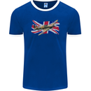 Hawker Hurricane with the Union Jack Mens Ringer T-Shirt FotL Royal Blue/White