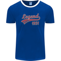 Legend Since 72nd Birthday 1951 Mens Ringer T-Shirt FotL Royal Blue/White