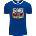 You're Looking at an Awesome Soldier Mens Ringer T-Shirt FotL Royal Blue/White