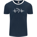 Pulse Archery Archer Funny ECG Mens Ringer T-Shirt FotL Navy Blue/White