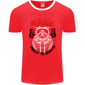 Fight Rage MMA Mixed Martial Arts Muay Thai Mens Ringer T-Shirt FotL Red/White