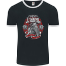 Twisting Throttles Biker Motorcycle Mens Ringer T-Shirt FotL Black/White