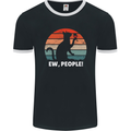 Alcohol Drinking Cat Ew People Mens Ringer T-Shirt FotL Black/White