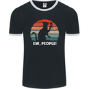 Alcohol Drinking Cat Ew People Mens Ringer T-Shirt FotL Black/White