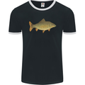 A Carp Fish Fishing Fisherman Mens Ringer T-Shirt FotL Black/White