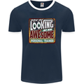 Looking at an Awesome Personal Trainer Mens Ringer T-Shirt FotL Navy Blue/White