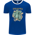 Types of Owls Species Mens Ringer T-Shirt Royal Blue/White