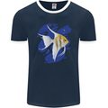 An Angel Fish in the Ocean Mens Ringer T-Shirt FotL Navy Blue/White