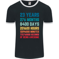 23rd Birthday 23 Year Old Mens Ringer T-Shirt FotL Black/White