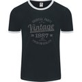 Vintage Year 36th Birthday 1987 Mens Ringer T-Shirt FotL Black/White