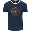 Spiritual Yoga Meditation Peace Mens Ringer T-Shirt FotL Navy Blue/White