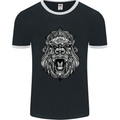 Ape Mandala Art Mens Ringer T-Shirt FotL Black/White