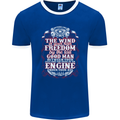 The Wind In Your Hair Funny Biker Motorbike Mens Ringer T-Shirt FotL Royal Blue/White