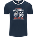 56 Year Wedding Anniversary 56th Rugby Mens Ringer T-Shirt FotL Navy Blue/White