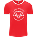 El Diablo Motorcycle Biker Motorbike Mens Ringer T-Shirt FotL Red/White