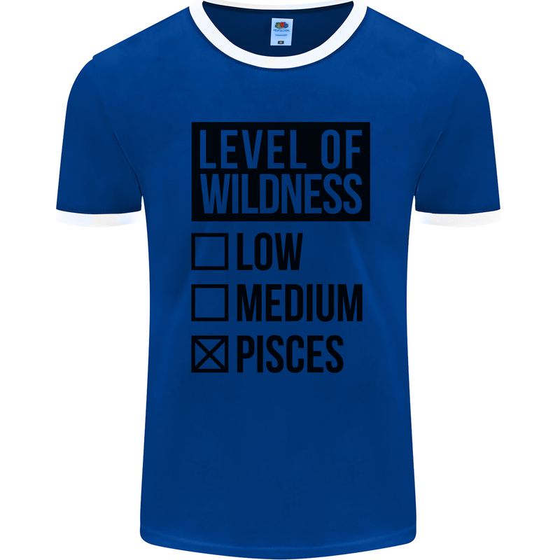 Levels of Wildness Pisces Mens Ringer T-Shirt FotL Royal Blue/White