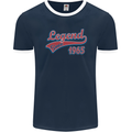 Legend Since 58th Birthday 1965 Mens Ringer T-Shirt FotL Navy Blue/White