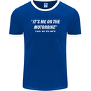 Me or the Motorbike Said My Ex-Wife Biker Mens Ringer T-Shirt FotL Royal Blue/White