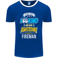 You're Looking at an Awesome Fireman Mens Ringer T-Shirt FotL Royal Blue/White