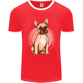 French Bulldog Mens Ringer T-Shirt FotL Red/White