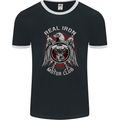 Real Iron Motorcycle Motorbike Biker Mens Ringer T-Shirt FotL Black/White