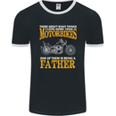 Being a Father Biker Motorcycle Motorbike Mens Ringer T-Shirt FotL Black/White