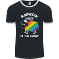 LGBT Rainbow Sheep Funny Gay Pride Day Mens Ringer T-Shirt FotL Black/White