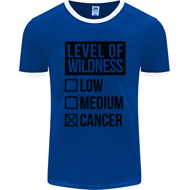 Levels of Wildness Cancer Mens Ringer T-Shirt FotL Royal Blue/White