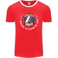 Vitamin Ski Funny Skiing Sloth Winter Sport Mens Ringer T-Shirt FotL Red/White
