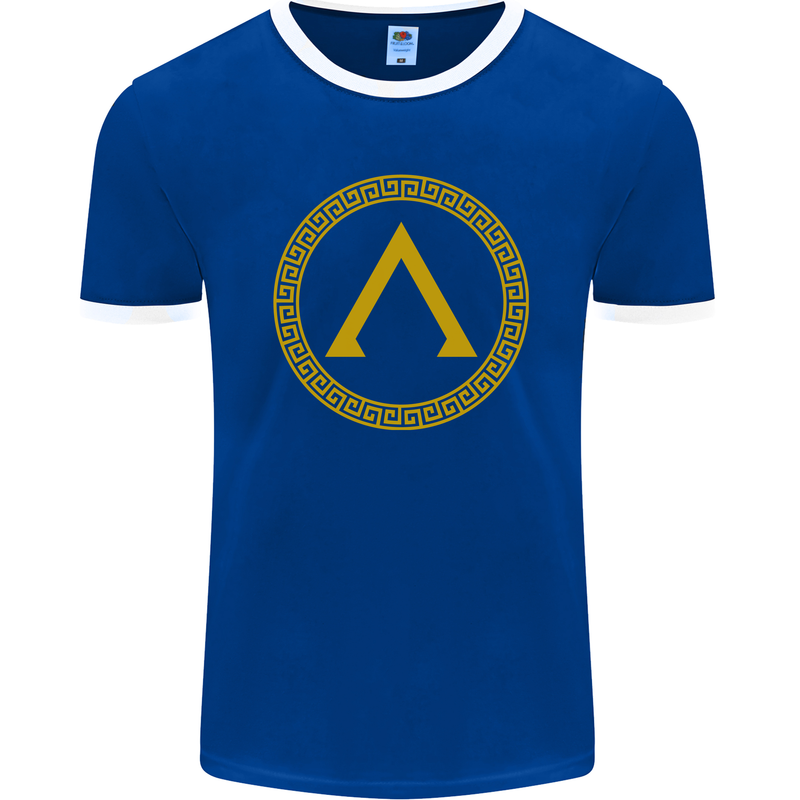 Lambda Gym Spartan Bodybuilding Fitness Mens Ringer T-Shirt FotL Royal Blue/White