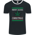 Merry Juana Christmas Funny Weed Cannabis Mens Ringer T-Shirt FotL Black/White