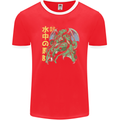 Japanese Anime Cthulhu Kraken Mens Ringer T-Shirt FotL Red/White